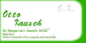 otto kausch business card